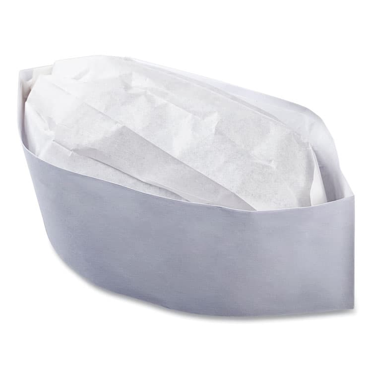AMERCAREROYAL Classy Cap, Crepe Paper, Adjustable, One Size Fits All, White, 100 Caps/Pack, 10 Packs/Carton (RPPRCC2W) thumbnail 4