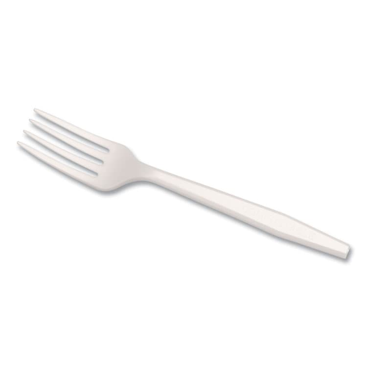 AMERCAREROYAL CPLA Cutlery, Heavyweight Fork, Plastic, White, 1,000/Carton (RPPL1801W) thumbnail 2