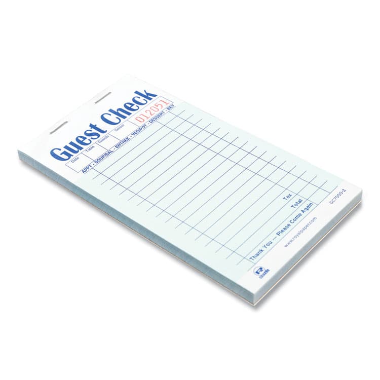 AMERCAREROYAL Guest Check Pad, 17 Lines, Two-Part Carbonless, 3.6 x 6.7, 50 Forms/Pad, 50 Pads/Carton (RPPGC70002) thumbnail 3