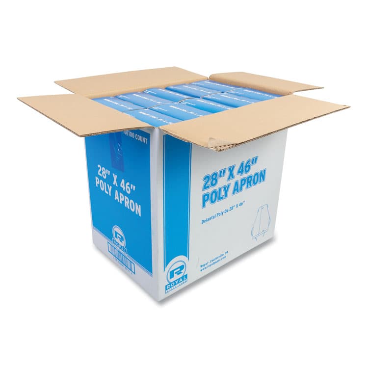 AMERCAREROYAL Poly Apron, 28 x 46, One Size Fits All, White, 100/Pack, 10 Packs/Carton (RPPDA2846) thumbnail 4