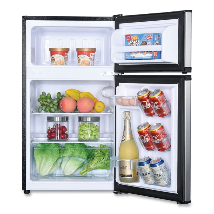AVANTI Counter-Height 3.1 Cu. Ft. Two-Door Refrigerator/Freezer, Black/Stainless Steel (AVARA31B3S) thumbnail 3