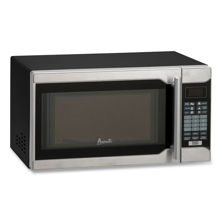 AVANTI 0.7 cu ft Countertop Microwave Oven, 700 W, Black/Stainless Steel (AVAMO7103SST)