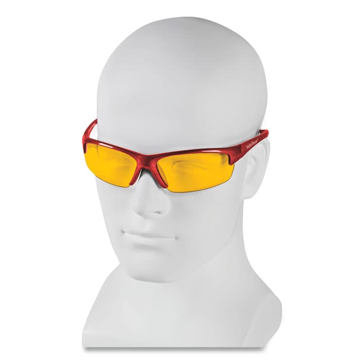 KIMBERLY-CLARK PROFESSIONAL Equalizer Safety Glasses, Red Half Frame, Amber/Yellow Dual Lens, 12/Box (ANS21299) thumbnail 4