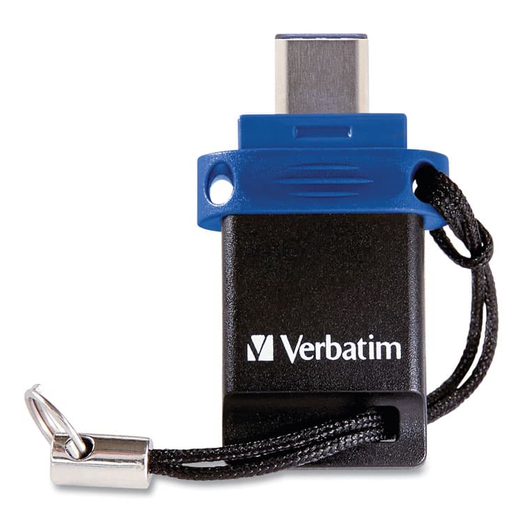 VERBATIM CORPORATION Store n' Go Dual USB 3.0 Flash Drive for USB-C Devices, 32 GB, Blue (VER99154) thumbnail 3