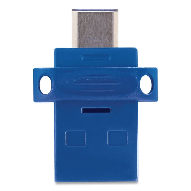 VERBATIM CORPORATION Store n' Go Dual USB 3.0 Flash Drive for USB-C Devices, 64 GB, Blue (VER99155) thumbnail 4