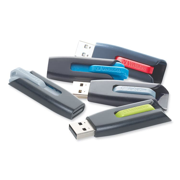 VERBATIM CORPORATION Store 'n' Go V3 USB 3.0 Drive, 128 GB, Black/Gray (VER49189) thumbnail 4