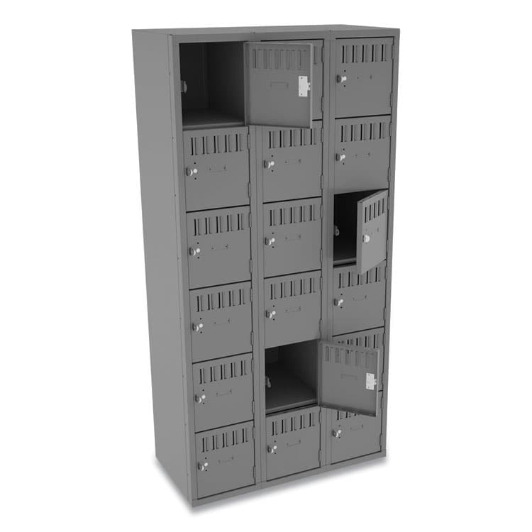 TENNSCO Box Compartments, Triple Stack, 36w x 18d x 72h, Medium Gray (TNNBS6121812CMG) thumbnail 2