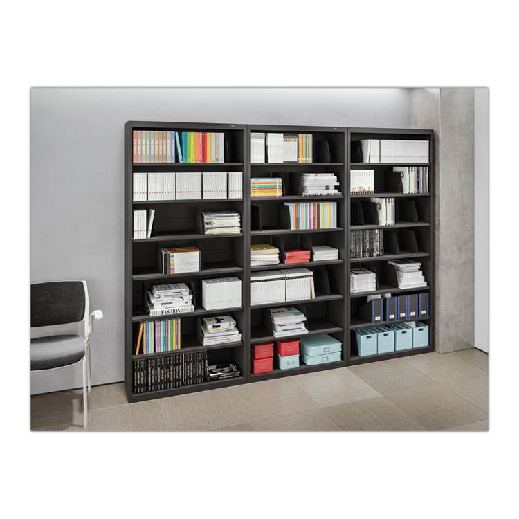 TENNSCO Fixed-Shelf Lateral File for Legal/Letter Size Files, 7 Shelves, 36" x 16.5" x 87", Light Gray (TNNFS370LGY) thumbnail 2