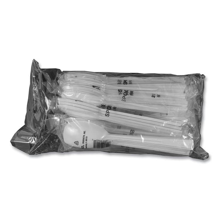 TABLEMATE PRODUCTS, CO. Table Set Plastic Serving Forks and Spoons, 9.5", White, 48/Pack (TBLW95PK4) thumbnail 3