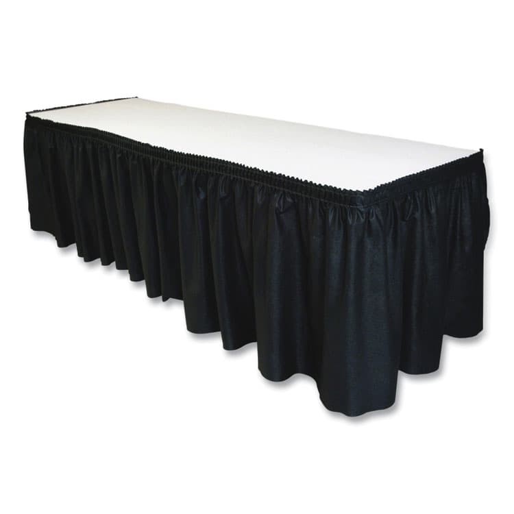 TABLEMATE PRODUCTS, CO. Table Set Linen-Like Table Skirting, Polyester, 29" x 14 ft, Black (TBLLS2914BK) thumbnail 4