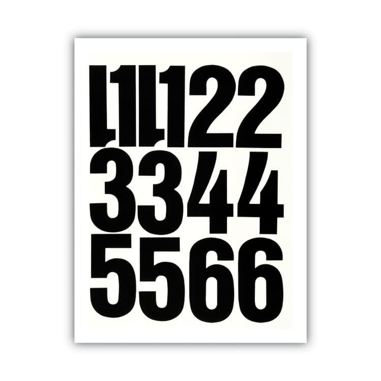 CHARTPAK/PICKETT Press-On Vinyl Self-Adhesive Numbers, 4" Tall, Black Characters, 23/Pack (CHA01193) thumbnail 2