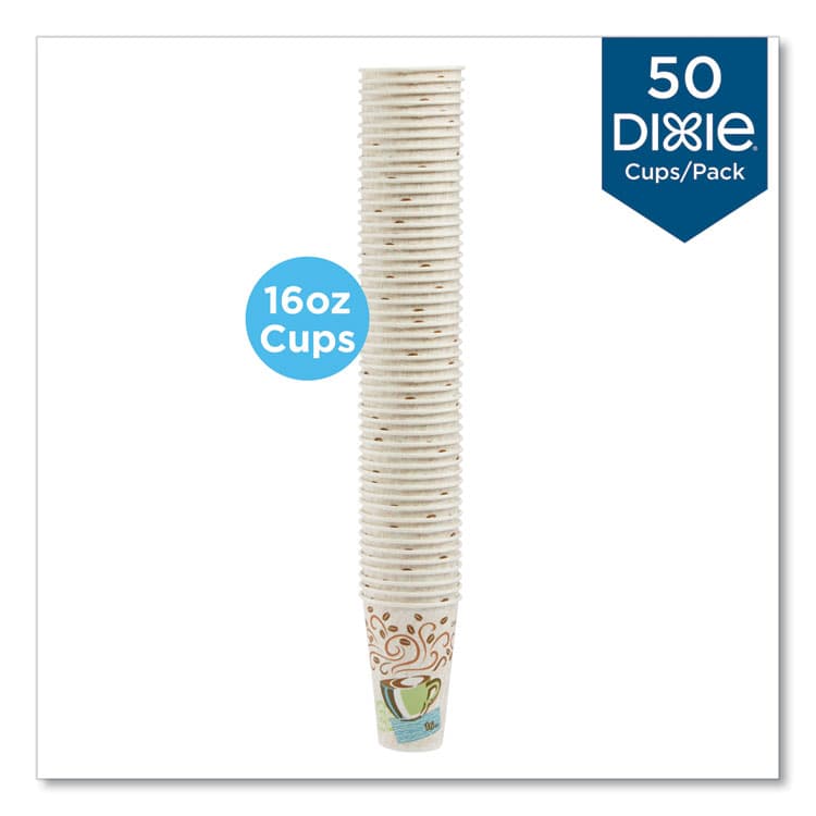 DIXIE FOOD SERVICE PerfecTouch Paper Hot Cups, 16 oz, Coffee Haze Design, 50/Pack (DXE5356CD) thumbnail 2