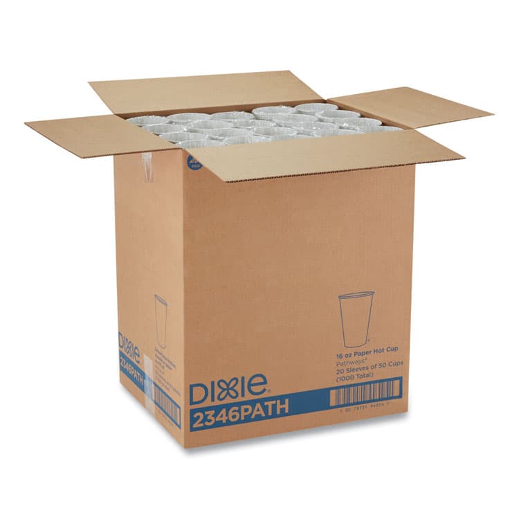 DIXIE FOOD SERVICE Pathways Paper Hot Cups, 16 oz, White/Brown, 50/Sleeve, 20 Sleeves/Carton (DXE2346PATH) thumbnail 4