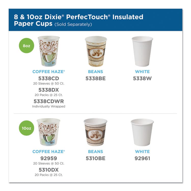 DIXIE FOOD SERVICE PerfecTouch Paper Hot Cups, 16 oz, Coffee Haze Design, 25/Sleeve, 20 Sleeves/Carton (DXE5356DX) thumbnail 4