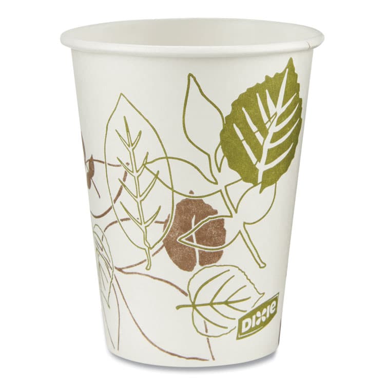 DIXIE FOOD SERVICE Pathways Paper Hot Cups, 8 oz, White/Brown, 50/Pack (DXE2338PATHPK)