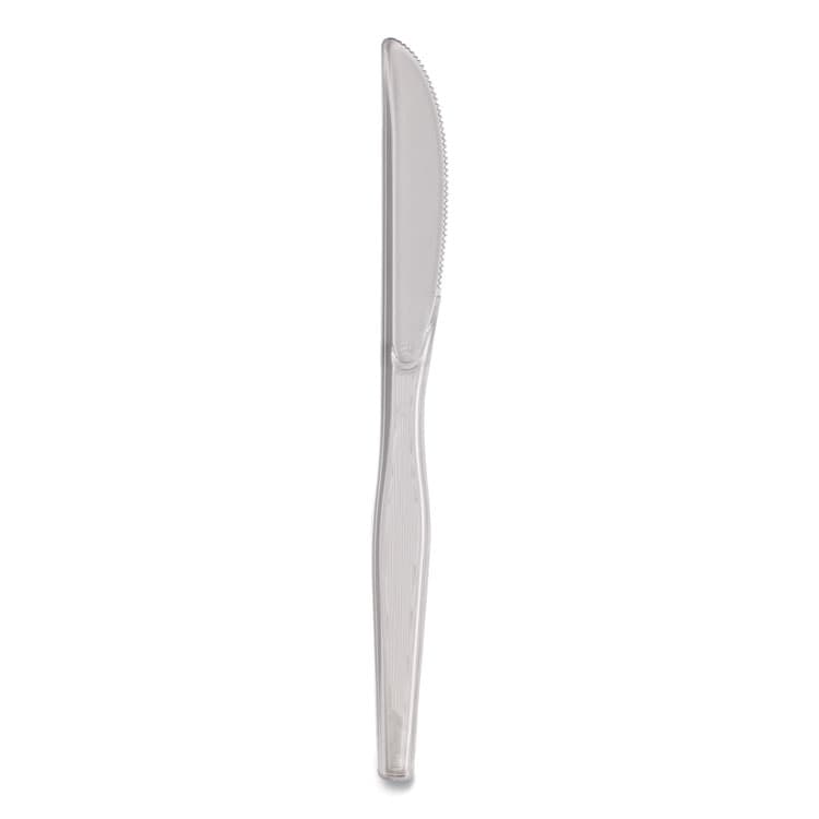 DIXIE FOOD SERVICE Heavyweight Polystyrene Cutlery, Knife, Plastic, Clear, 1,000/Carton (DXEKH017)
