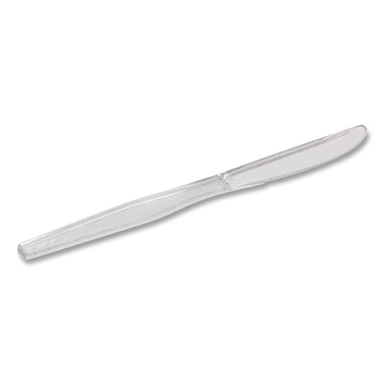 DIXIE FOOD SERVICE Heavyweight Polystyrene Cutlery, Knife, Plastic, Clear, 1,000/Carton (DXEKH017) thumbnail 2
