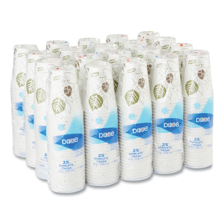 DIXIE FOOD SERVICE Pathways Paper Hot Cups, WiseSize, 8 oz, White/Brown, 25/Bag, 20 Bags/Carton (DXE2338WS) thumbnail 3
