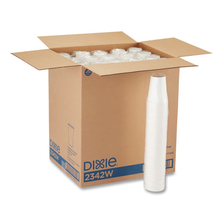 DIXIE FOOD SERVICE Paper Hot Cups, 12 oz, White, 50/Sleeve, 20 Sleeves/Carton (DXE2342W) thumbnail 2