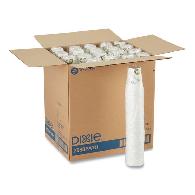 DIXIE FOOD SERVICE Pathways Paper Hot Cups, 8 oz, White/Brown, 50/Sleeve, 20 Sleeves/Carton (DXE2338PATH) thumbnail 2