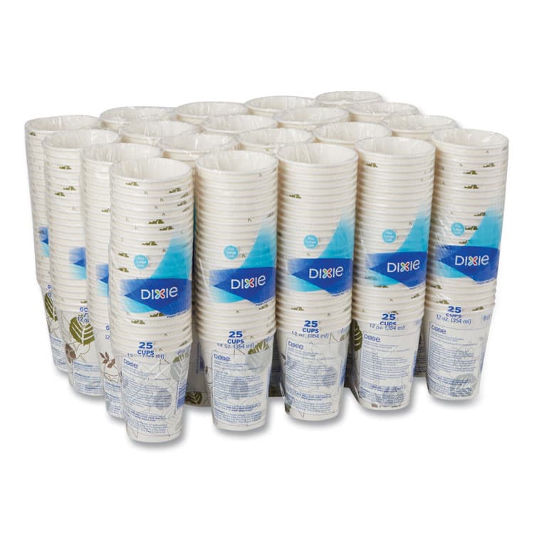 DIXIE FOOD SERVICE Pathways Paper Hot Cups, WiseSize, 12 oz, White/Brown, 25/Bag, 20 Bags/Carton (DXE2342WS) thumbnail 3