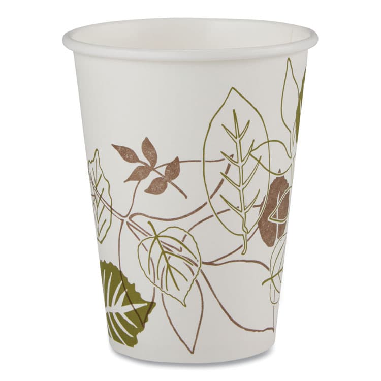 DIXIE FOOD SERVICE Pathways Paper Hot Cups, WiseSize, 12 oz, White/Brown, 25/Bag, 20 Bags/Carton (DXE2342WS)