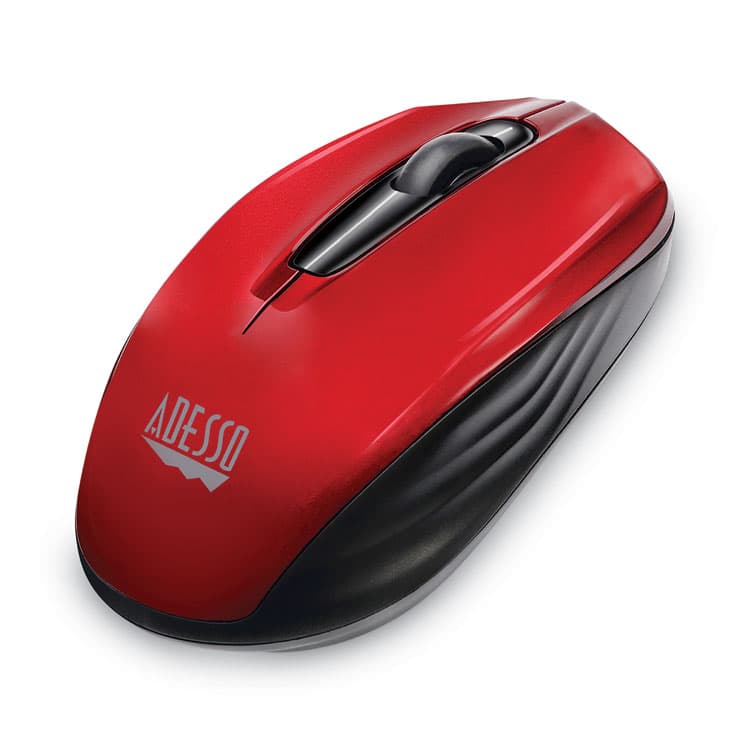 ADESSO iMouse S50 Wireless Mini Mouse, 2.4 GHz Frequency/33 ft Wireless Range, Left/Right Hand Use, Red (ADEIMOUSES50R) thumbnail 2