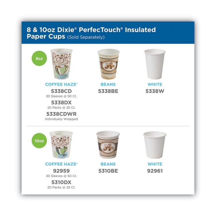 DIXIE FOOD SERVICE PerfecTouch Hot/Cold Cups, 12 oz, Paper, White, 50/Bag, 20 Bags/Carton (DXE5342W) thumbnail 4