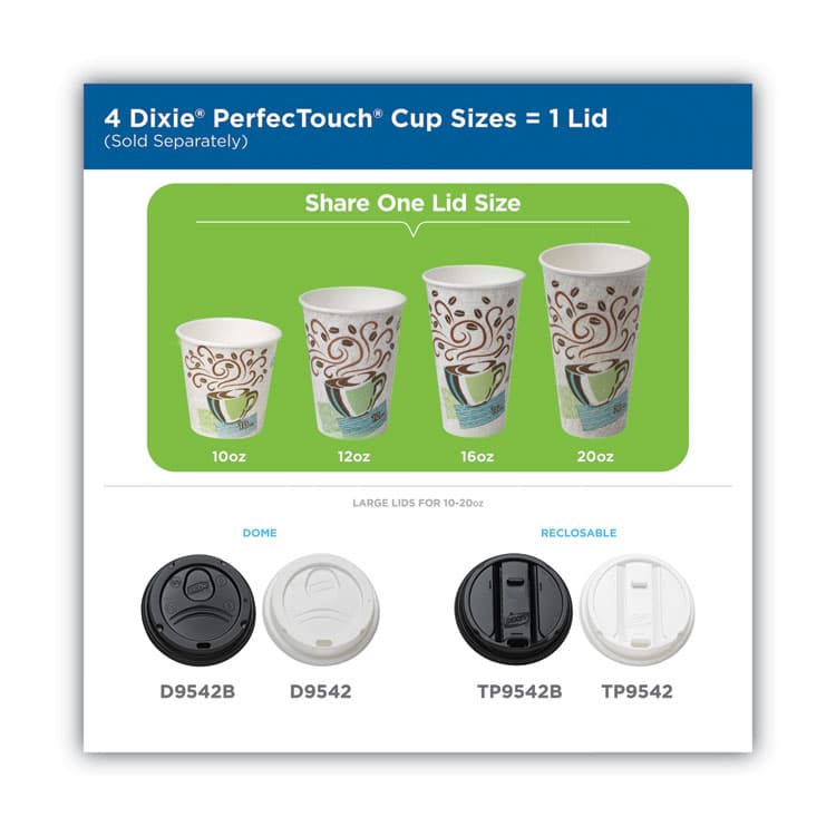 DIXIE FOOD SERVICE PerfecTouch Hot/Cold Cups, 12 oz, Paper, White, 50/Bag, 20 Bags/Carton (DXE5342W) thumbnail 3