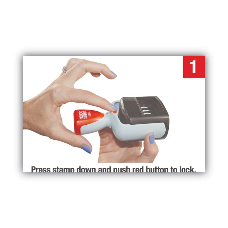 CONSOLIDATED STAMP Model S 360 Two-Color Message Dater, 1.75 x 1, "Received", Self-Inking, Blue/Red (COS011034) thumbnail 3