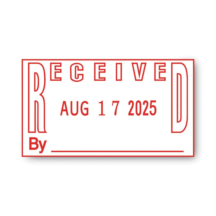 CONSOLIDATED STAMP ES Dater, RECEIVED + Date, 1 x 1.81, Red (COS011092) thumbnail 2