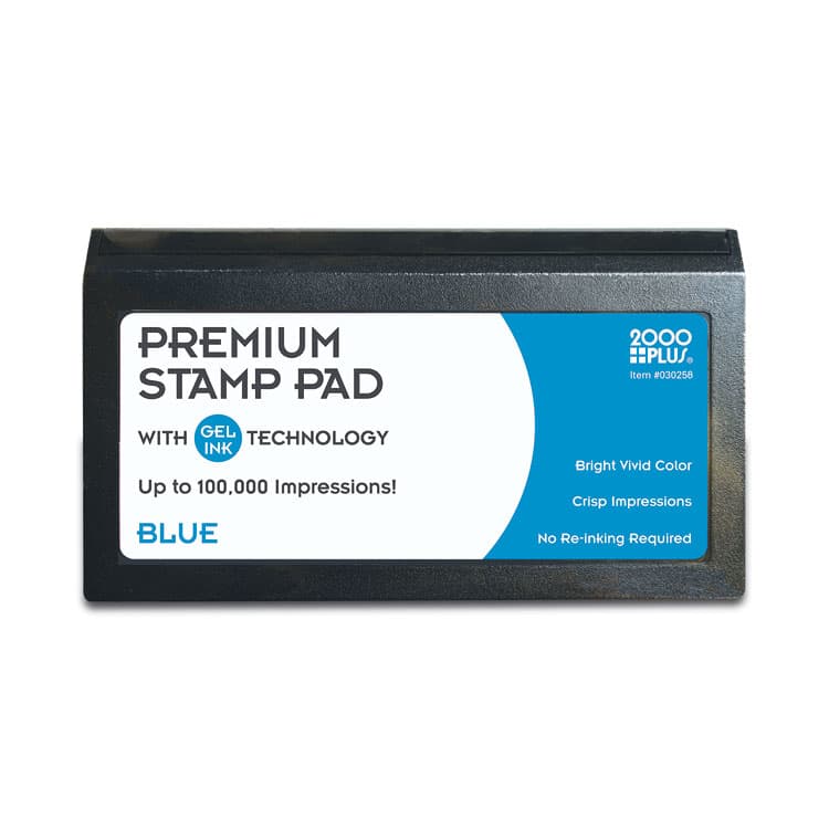 CONSOLIDATED STAMP Microgel Stamp Pad for 2000 PLUS, 6.17" x 3.13", Blue (COS030258)