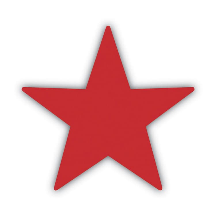 CONSOLIDATED STAMP Pre-Inked Round Stamp with Microban, Star, 0.63" dia, Red (COS030726) thumbnail 2