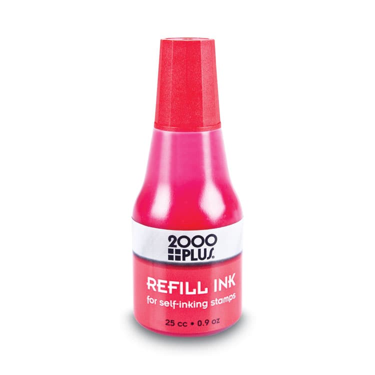 CONSOLIDATED STAMP Self-Inking Refill Ink, 0.9 oz. Bottle, Red (COS032960)