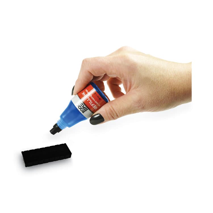 CONSOLIDATED STAMP Self-Inking Refill Ink, 0.9 oz. Bottle, Blue (COS032961) thumbnail 2