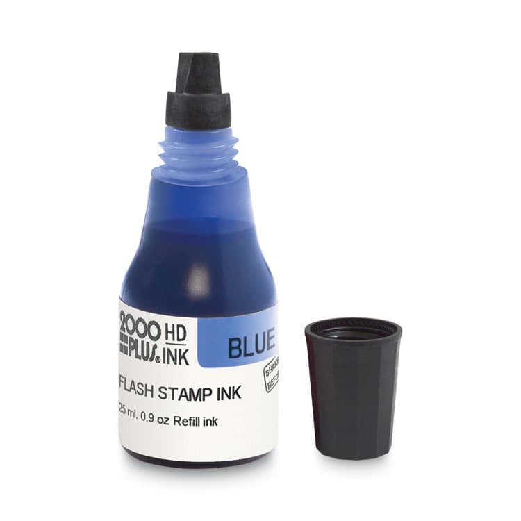 CONSOLIDATED STAMP Pre-Ink High Definition Refill Ink, Blue, 0.9 oz Bottle, Blue (COS033959) thumbnail 2