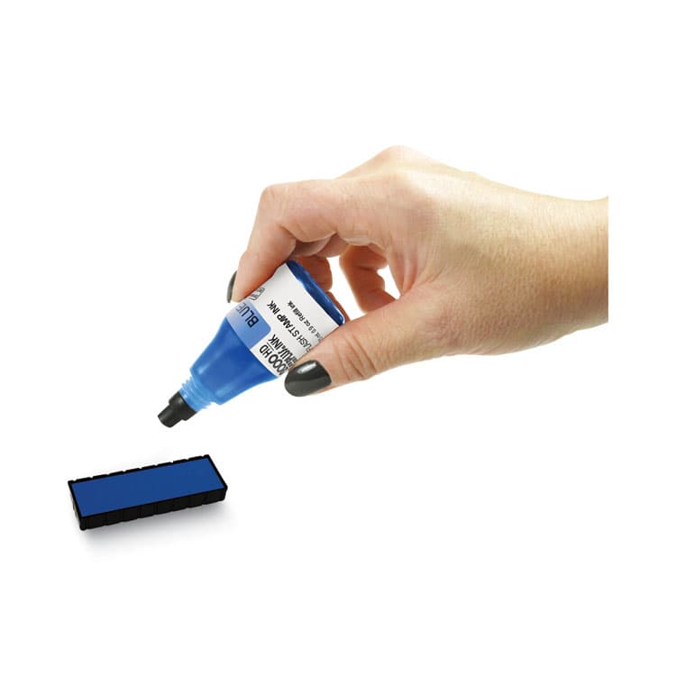 CONSOLIDATED STAMP Pre-Ink High Definition Refill Ink, Blue, 0.9 oz Bottle, Blue (COS033959) thumbnail 3