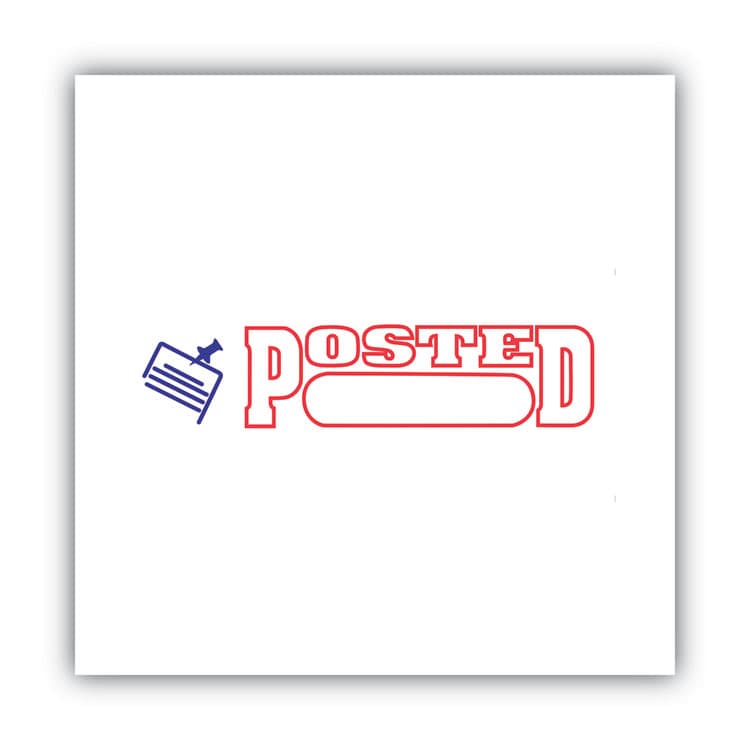 CONSOLIDATED STAMP Pre-Inked Shutter Stamp, Red/Blue, POSTED, 1.63 x 0.5 (COS035521) thumbnail 3