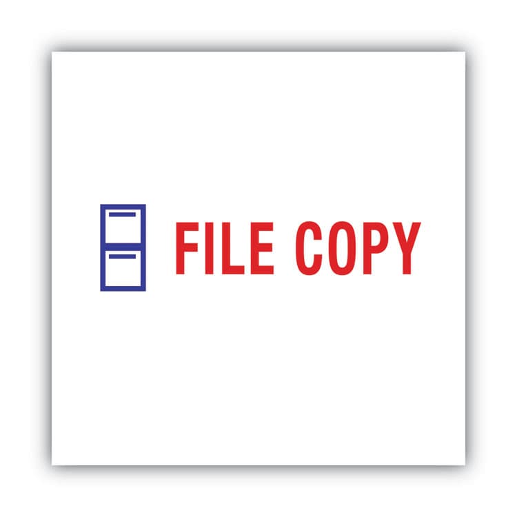 CONSOLIDATED STAMP Pre-Inked Shutter Stamp, Red/Blue, FILE COPY, 1.63 x 0.5 (COS035524) thumbnail 3