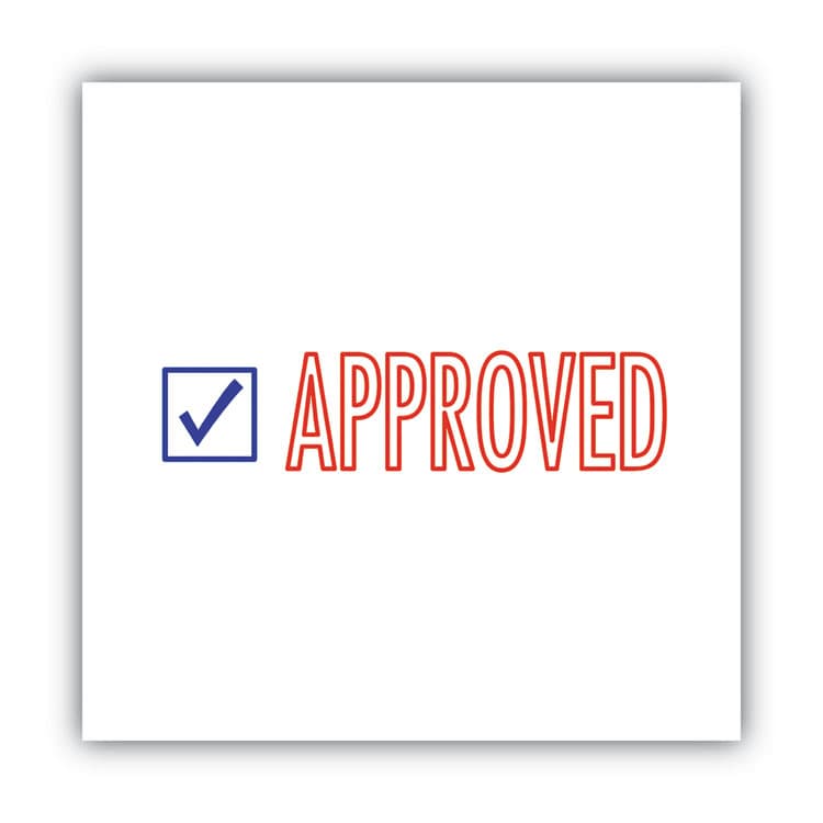 CONSOLIDATED STAMP Pre-Inked Shutter Stamp, Red/Blue, APPROVED, 1.63 x 0.5 (COS035525) thumbnail 3