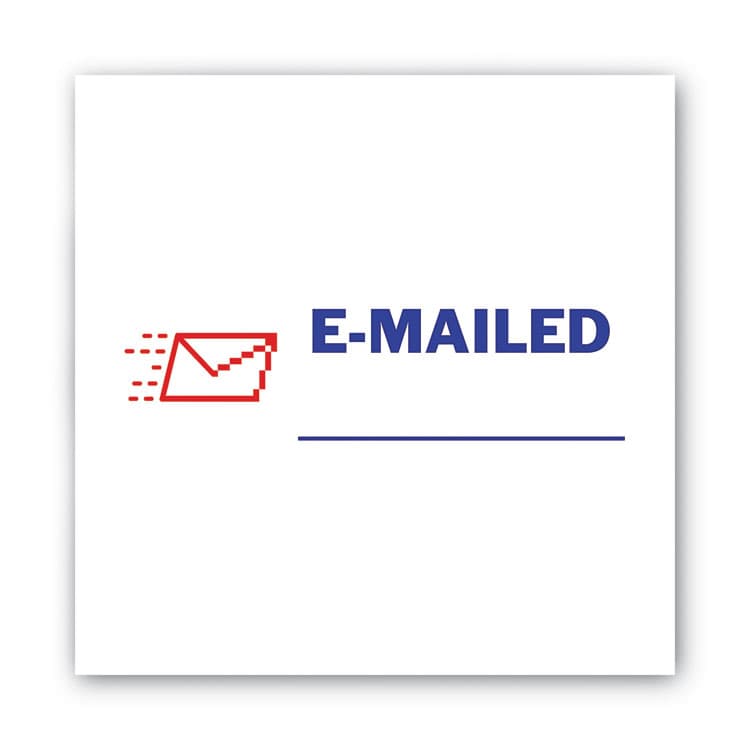 CONSOLIDATED STAMP Pre-Inked Shutter Stamp, Red/Blue, EMAILED, 1.63 x 0.5 (COS035541) thumbnail 3