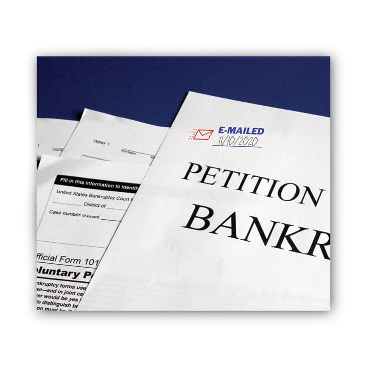 CONSOLIDATED STAMP Pre-Inked Shutter Stamp, Red/Blue, EMAILED, 1.63 x 0.5 (COS035541) thumbnail 4