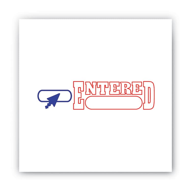 CONSOLIDATED STAMP Pre-Inked Shutter Stamp, Red/Blue, ENTERED, 1.63 x 0.5 (COS035544) thumbnail 3