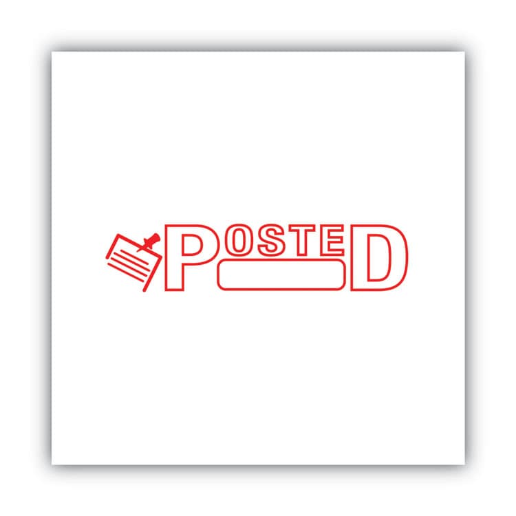 CONSOLIDATED STAMP Pre-Inked Shutter Stamp, Red, POSTED, 1.63 x 0.5 (COS035580) thumbnail 3
