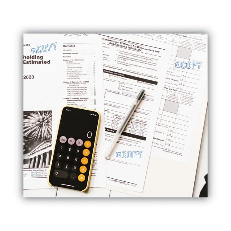 CONSOLIDATED STAMP Pre-Inked Shutter Stamp, Blue, COPY, 1.63 x 0.5 (COS035581) thumbnail 4