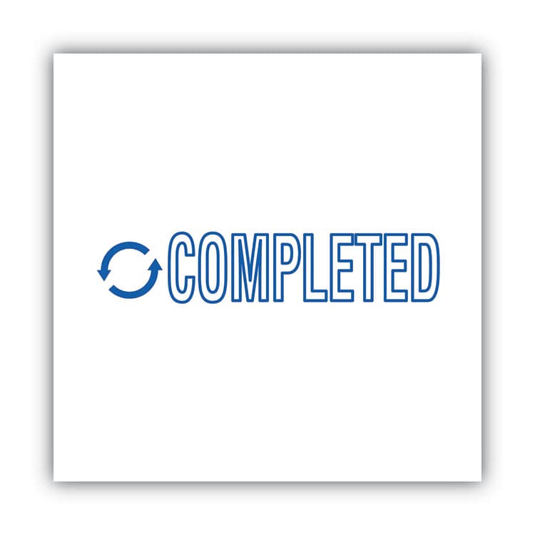 CONSOLIDATED STAMP Pre-Inked Shutter Stamp, Blue, COMPLETED, 1.63 x 0.5 (COS035582) thumbnail 3