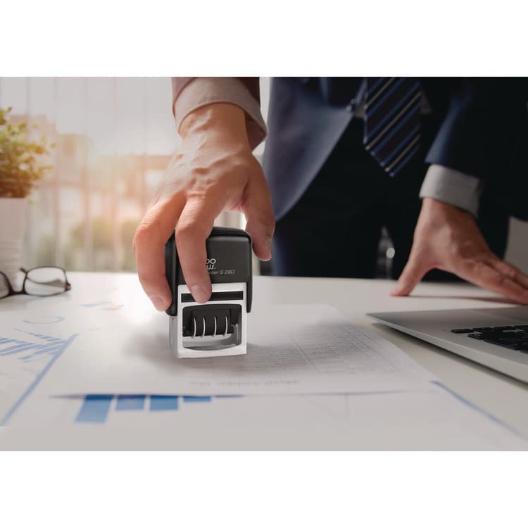 CONSOLIDATED STAMP Economy Message Dater, 4 Messages, Red/Blue, 1.75 x 0.94 (COS065005) thumbnail 4