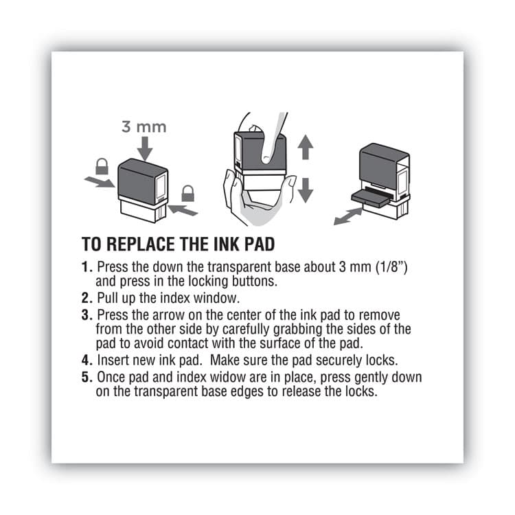 CONSOLIDATED STAMP Replacement Ink Pad for 2000PLUS 1SI20PGL, 1.63" x 0.25", Black (COS065465) thumbnail 4