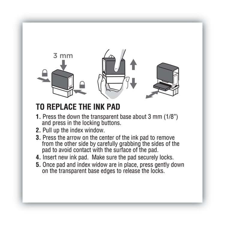CONSOLIDATED STAMP Replacement Ink Pad for 2000PLUS 1SI60P, 3.13" x 0.25", Black (COS065475) thumbnail 4