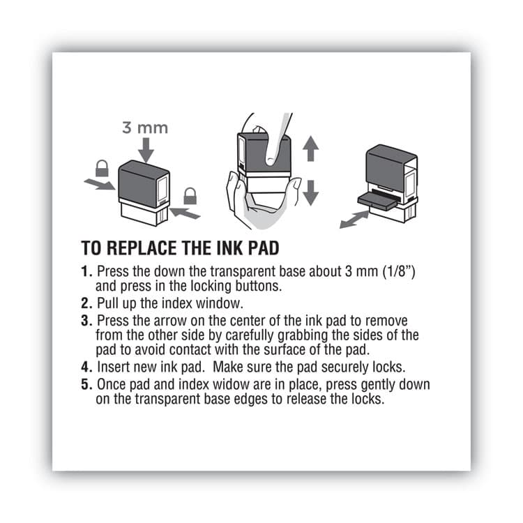 CONSOLIDATED STAMP Replacement Ink Pad for 2000PLUS 1SI60P, 3.13" x 0.25", Red (COS065476) thumbnail 4